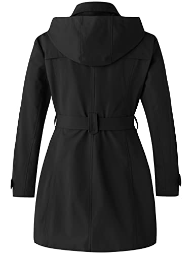 Classic Hooded Double-Breasted Trench Coat with Belt