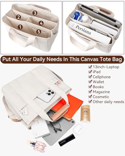 Multifunctional Canvas Tote Bag with Adjustable Strap