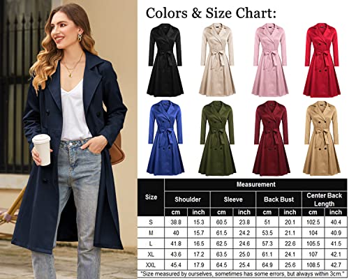 Elegant A-Line Double-Breasted Trench Coat with Belt