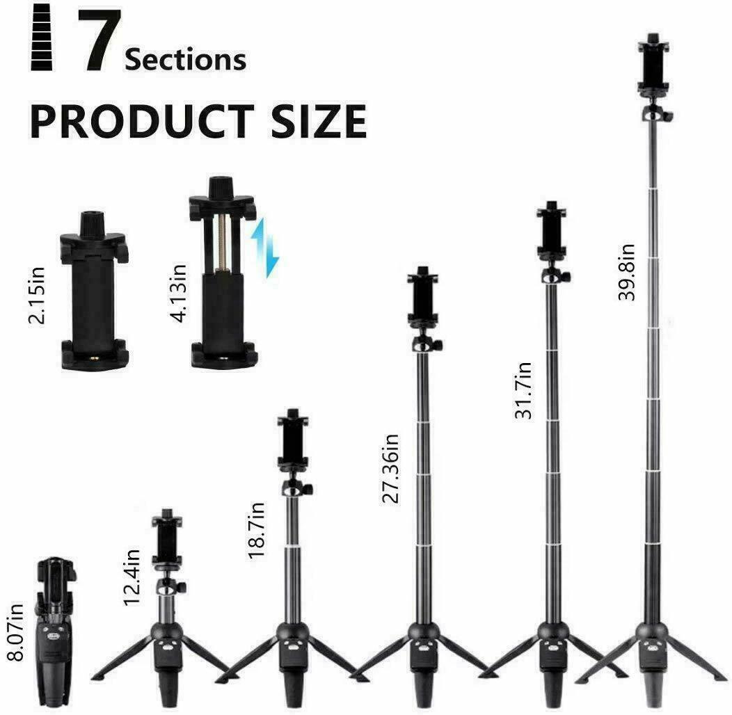 Selfie Stick Tripod 40" Bluetooth Remote Portable for iPhone and