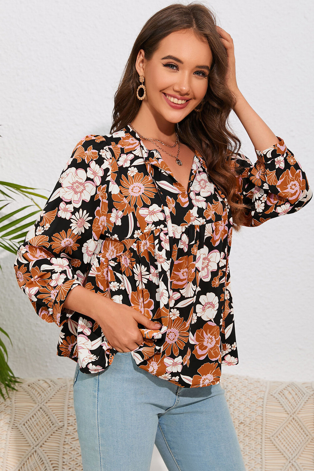 Floral Babydoll Blouse