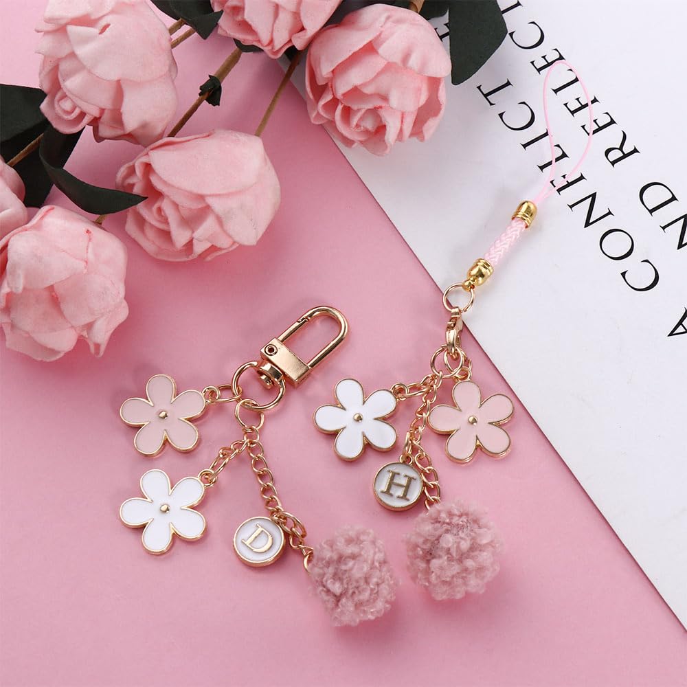 Metal Flower Strap Lanyards Keychain & Charms