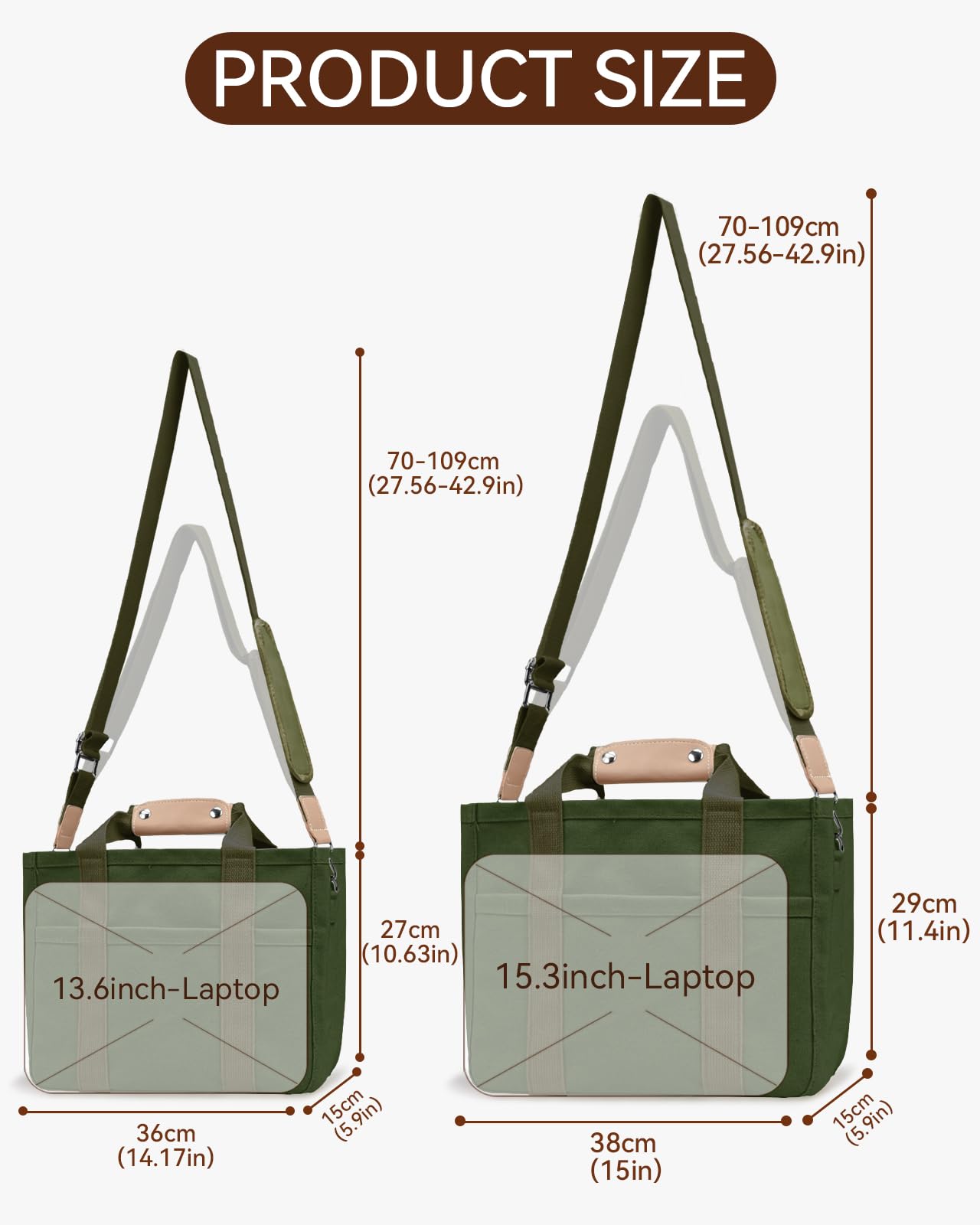 Multifunctional Canvas Tote Bag with Adjustable Strap