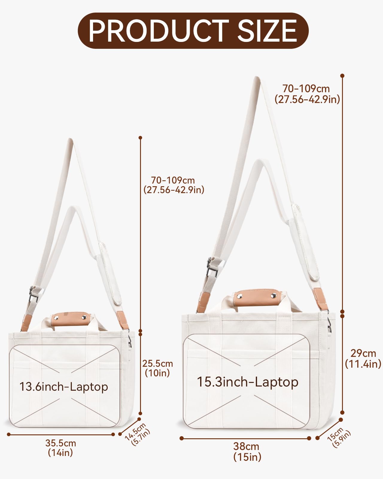 Multifunctional Canvas Tote Bag with Adjustable Strap