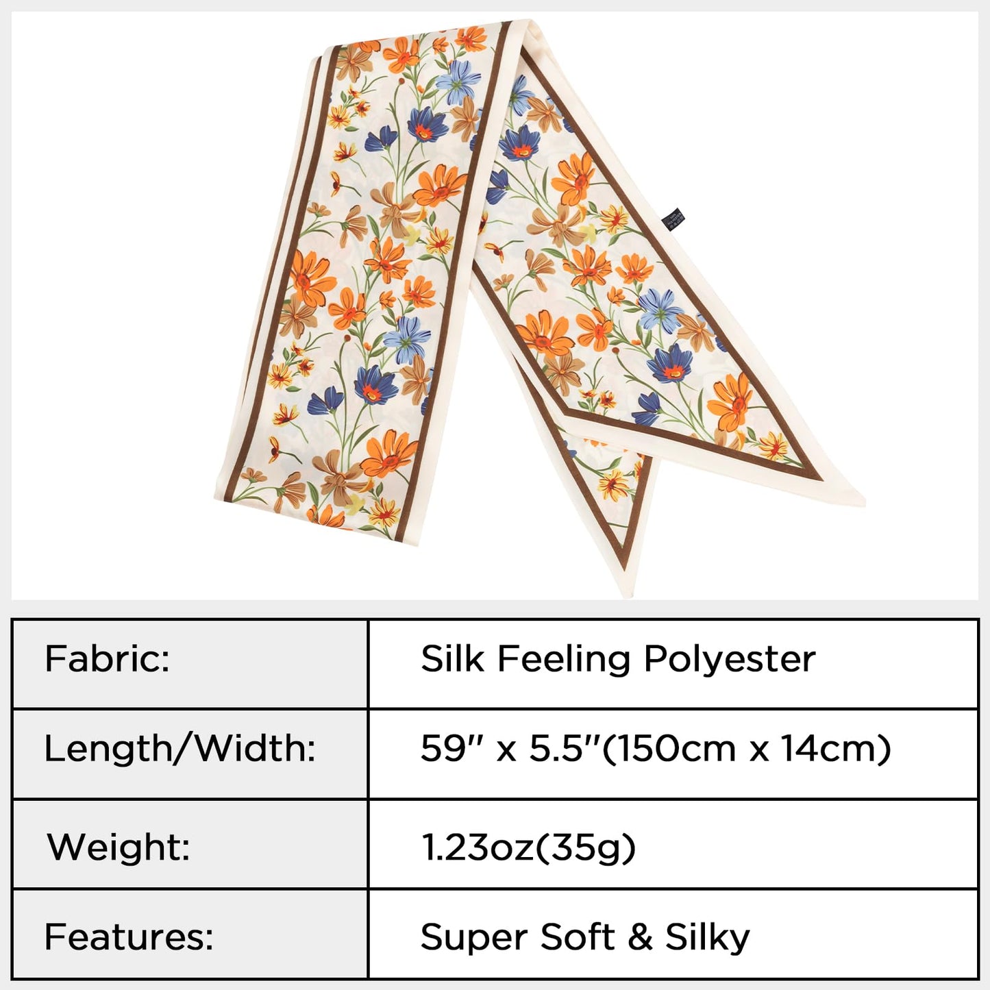 Floral Print Silk Scarf