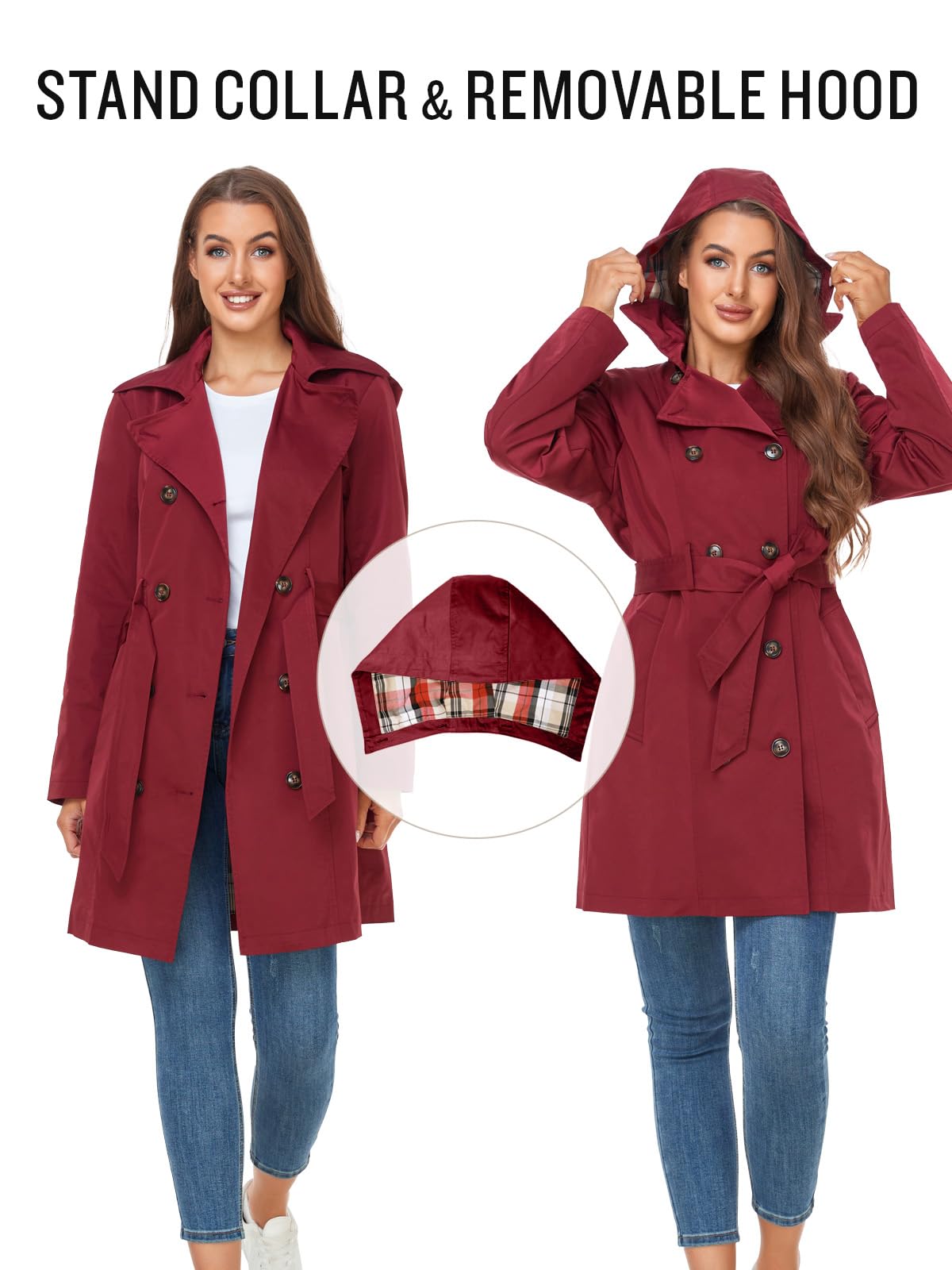 Classic Double-Breasted Belted Trench Coat