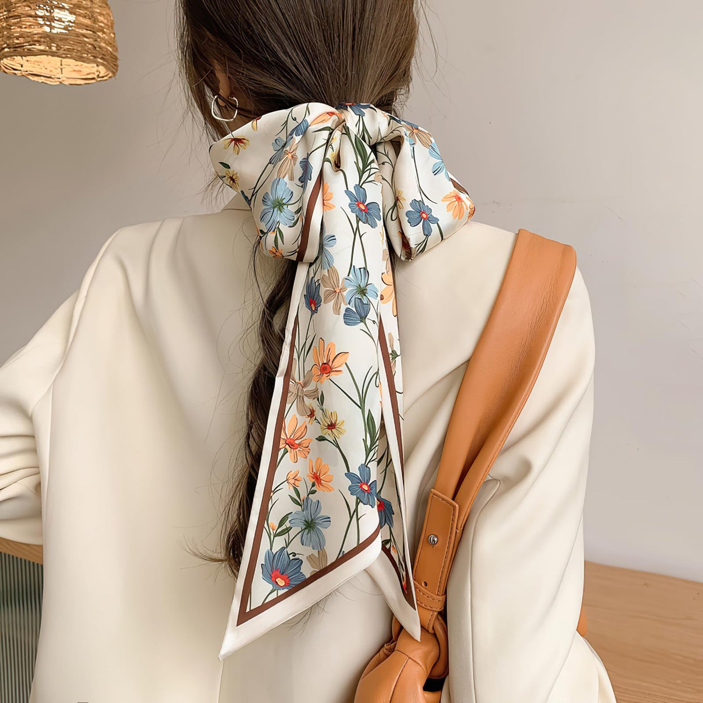 Floral Print Silk Scarf