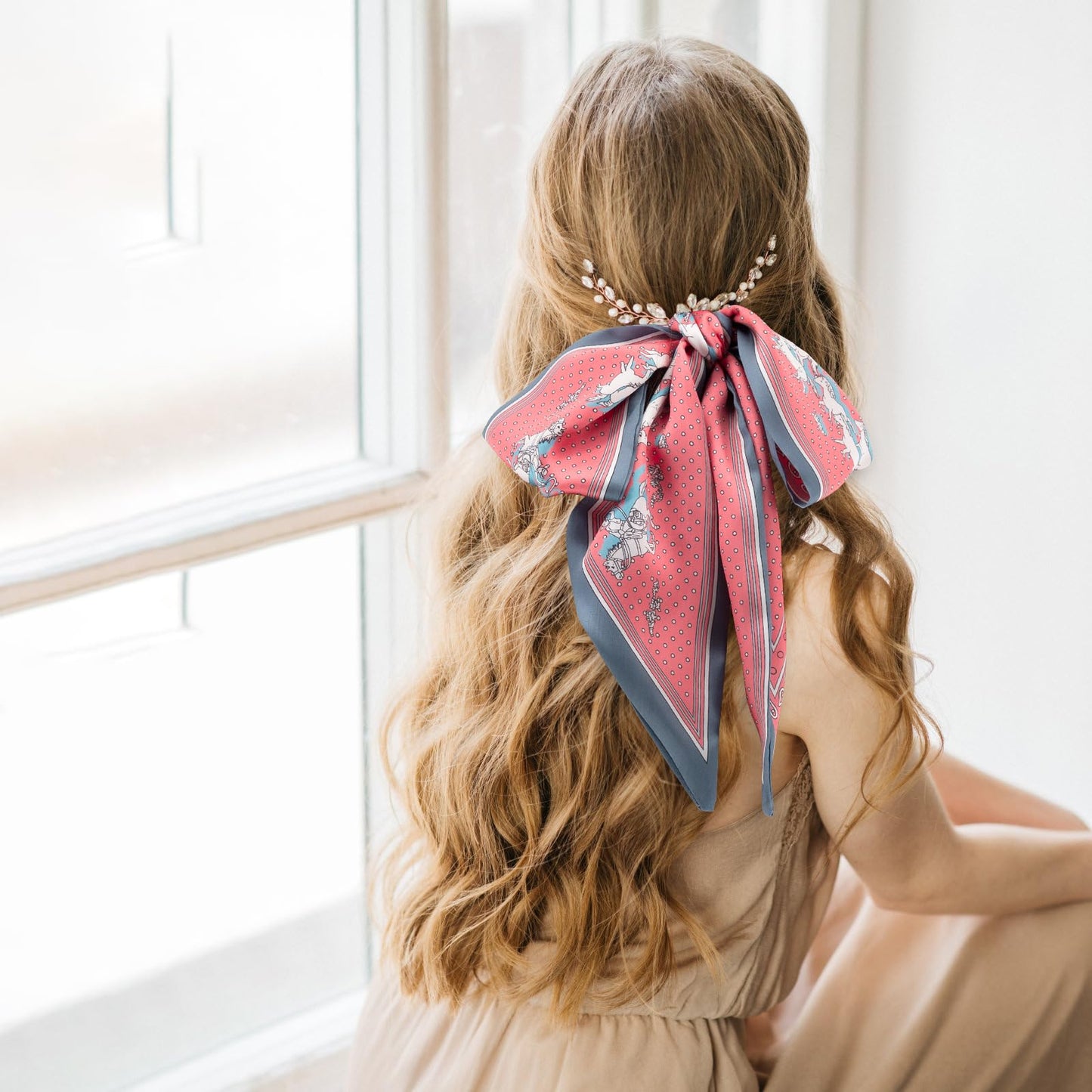 Floral Print Silk Scarf