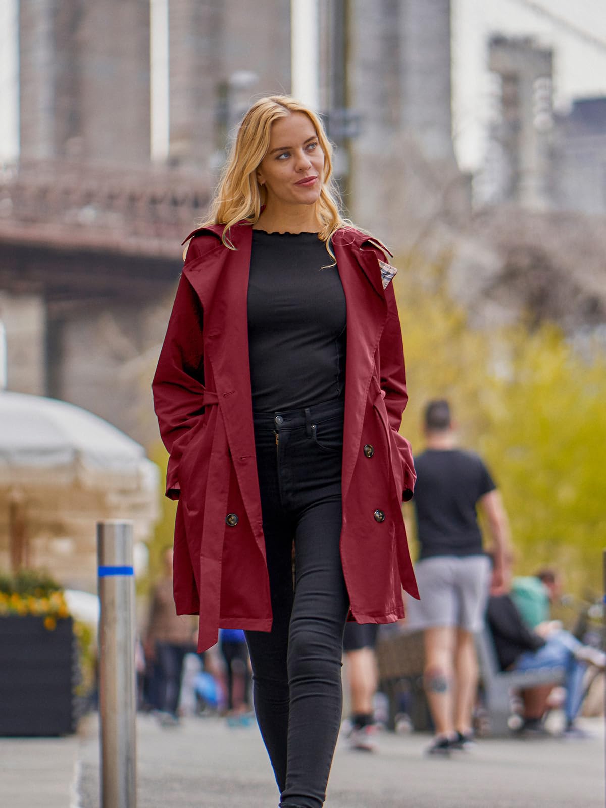 Classic Double-Breasted Belted Trench Coat