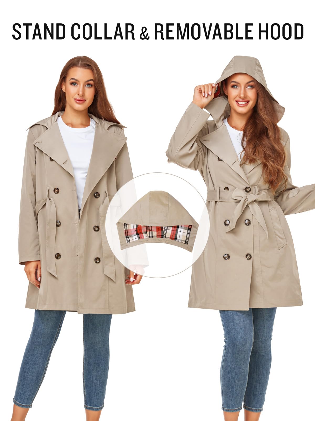 Classic Double-Breasted Belted Trench Coat