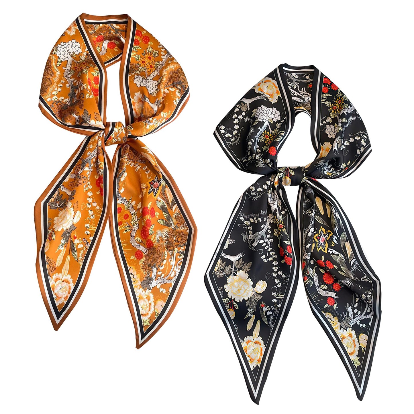 Floral Print Silk Scarf