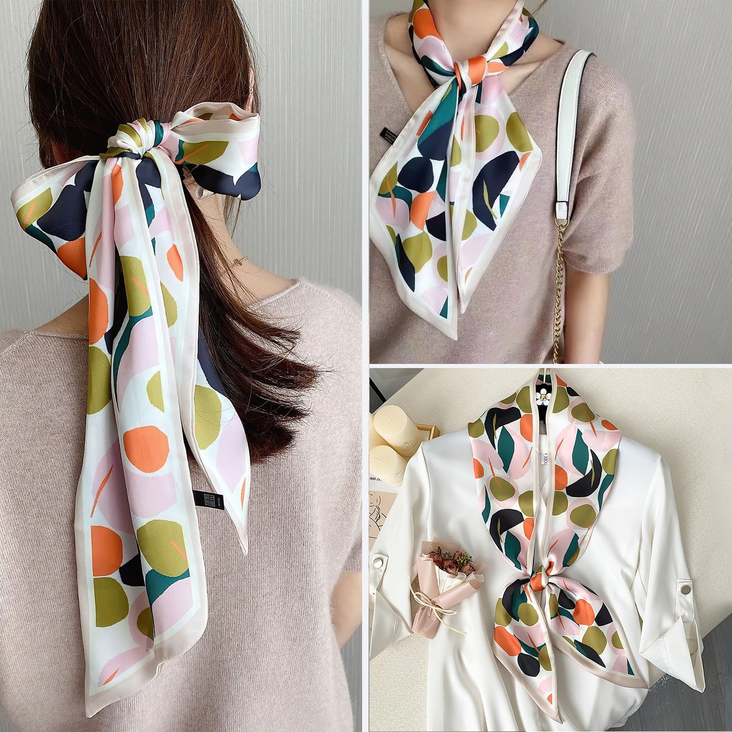 Floral Print Silk Scarf