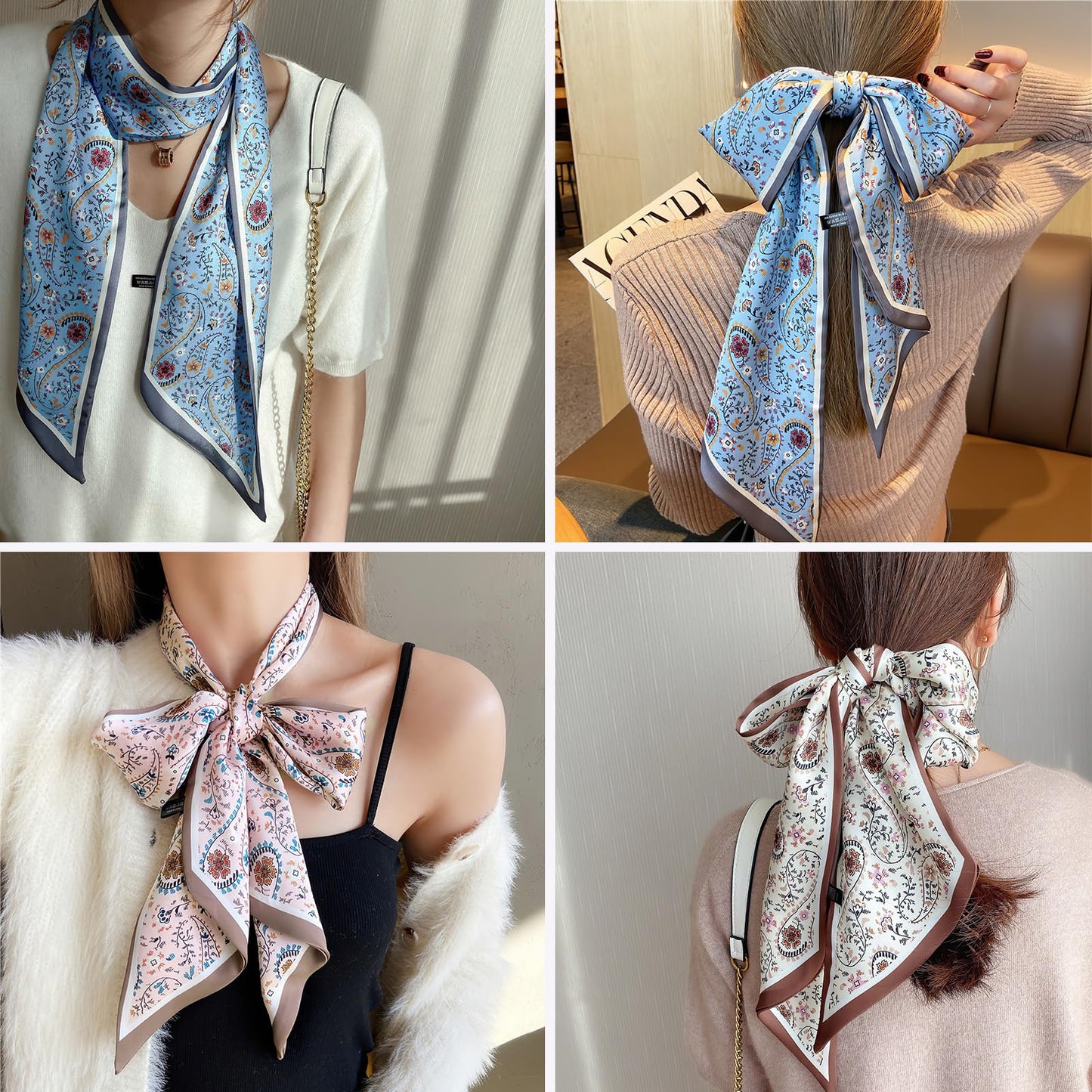 Floral Print Silk Scarf