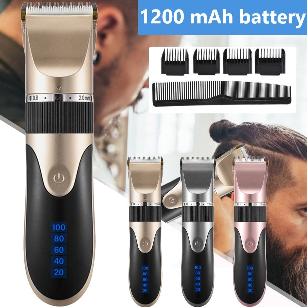 USB Hair Clipper Men Barber Rechargeable Beard Trimmer